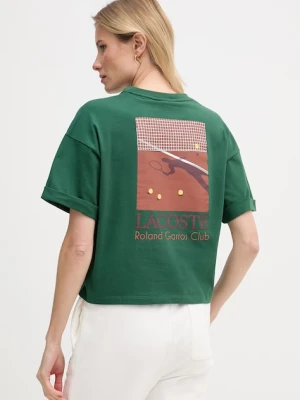 Lacoste T-shirt damski bawełniany zielony