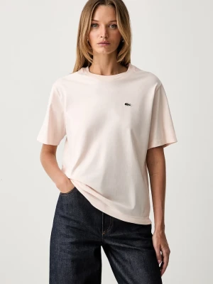 Lacoste T-shirt damski bawełniany różowy