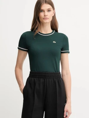Lacoste t-shirt damski kolor zielony TF5289