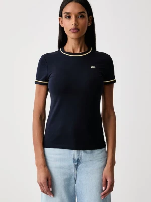 Lacoste T-shirt damski z bawełną granatowy
