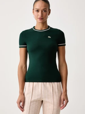 Lacoste T-shirt damski z bawełną zielony