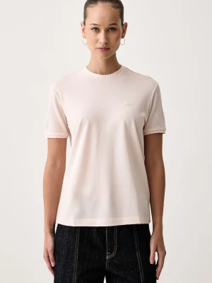 Lacoste T-shirt damski z lyocellem różowy