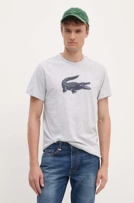 Lacoste t-shirt Koszulka Lacoste Tee-shirt TH2042 MNC męski kolor szary z nadrukiem