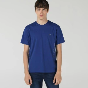 Lacoste Erkek Relaxed Fit Bisiklet Yaka Baskılı Mavi T-Shirt