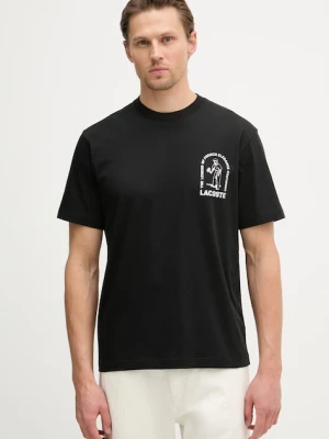 Lacoste T-shirt męski bawełniany czarny