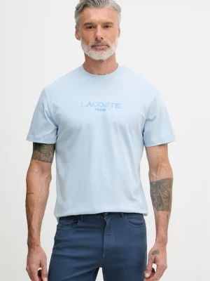 Lacoste T-shirt męski bawełniany niebieski