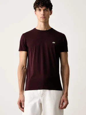 Lacoste T-shirt męski bawełniany bordowy