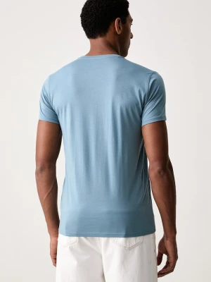 Lacoste T-shirt męski bawełniany niebieski
