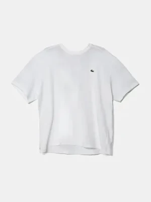Lacoste t-shirt męski kolor beżowy gładki