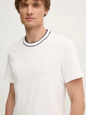 Lacoste t-shirt męski kolor beżowy gładki TH8174