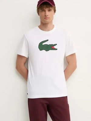 Lacoste t-shirt męski kolor beżowy z nadrukiem TH7513