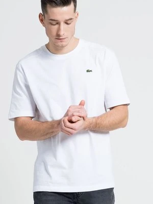 Lacoste t-shirt męski kolor biały gładki