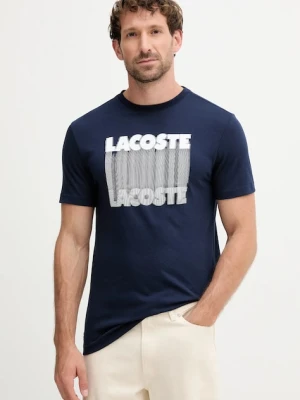 Lacoste t-shirt męski kolor granatowy z nadrukiem TH4781