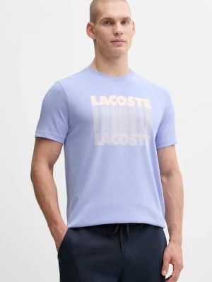 Lacoste t-shirt męski kolor niebieski z nadrukiem TH4781