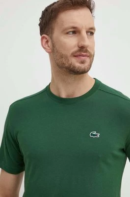 Lacoste t-shirt męski kolor zielony gładki