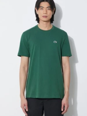 Lacoste t-shirt męski kolor zielony gładki