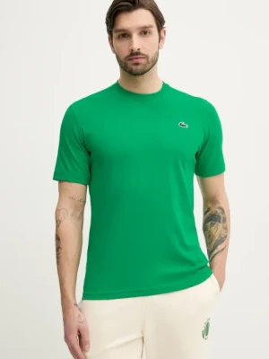 Lacoste t-shirt męski kolor zielony gładki