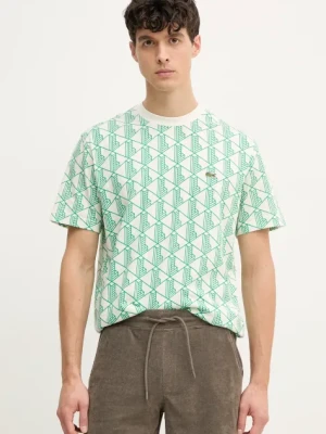Lacoste t-shirt męski kolor zielony wzorzysty TH2831