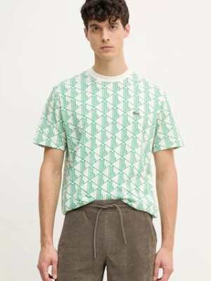 Lacoste t-shirt męski kolor zielony wzorzysty TH2831