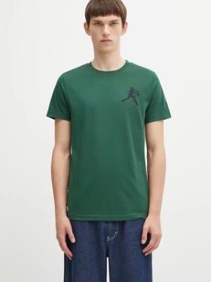 Lacoste t-shirt męski kolor zielony z nadrukiem TH1044