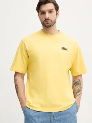 Lacoste t-shirt męski kolor żółty gładki TH2745