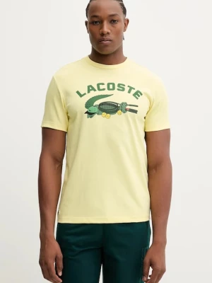 Lacoste t-shirt męski kolor żółty z nadrukiem TH4760