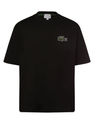 Lacoste T-shirt męski Mężczyźni Bawełna czarny jednolity,