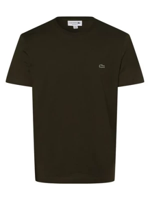 Lacoste T-shirt męski Mężczyźni Dżersej zielony jednolity,