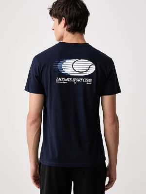 Lacoste T-shirt męski z bawełną granatowy