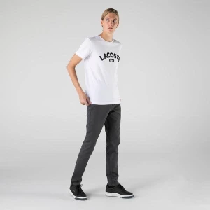 Lacoste T-shirt męski z bawełny Premium, z nadrukiem logo