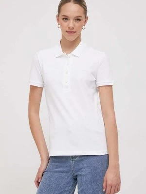 Lacoste T-shirt PF5462 damski kolor biały z kołnierzykiem PF5462-001