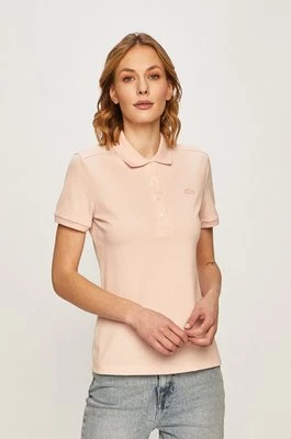 Lacoste T-shirt PF5462 damski kolor różowy z kołnierzykiem PF5462-001