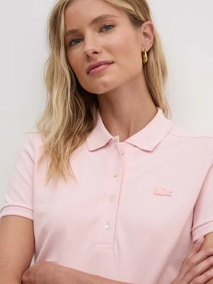 Lacoste T-shirt PF5462 damski kolor różowy z kołnierzykiem PF5462-001