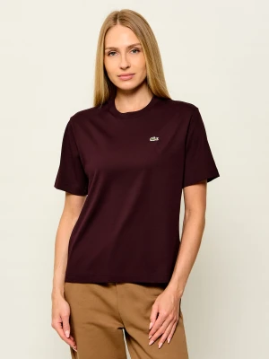 Lacoste T-shirt | Relaxed fit bordowy