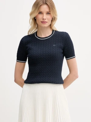Lacoste T-shirt swetrowy damski z bawełną