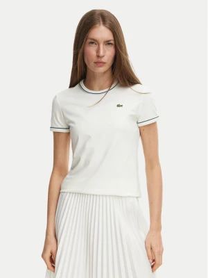 Lacoste T-Shirt TF5289 Kremowy Slim Fit