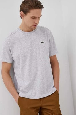 Lacoste t-shirt męski kolor szary gładki