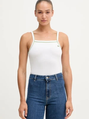 Lacoste top damski z bawełną biały