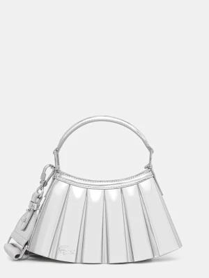 Lacoste torebka crossbody damska skórzana srebrny