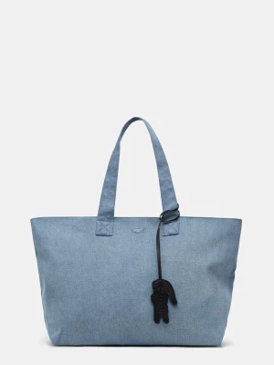 Lacoste torebka tote damska jeansowa niebieski