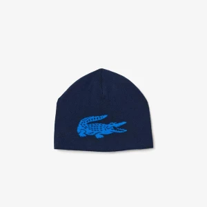 Lacoste Unisex  Contrast Crocodile Reversible Beanie