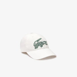 Lacoste Unisex Desenli Beyaz Şapka