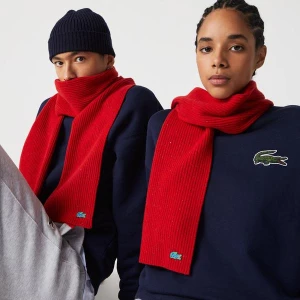 Lacoste unisex nakrapiany wełniany szalik