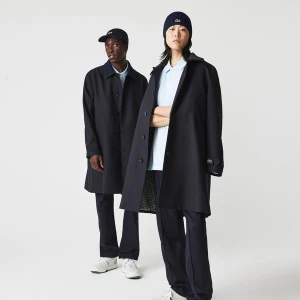 Lacoste Unisex Yün Karışımı Lacivert Kaban