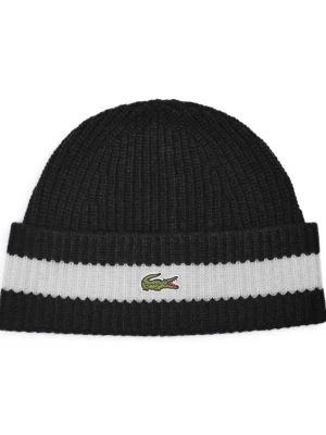 Lacoste Wełniana czapka czarny