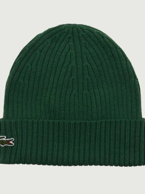 Lacoste Wełniana czapka zielony