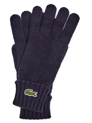 Lacoste Wełniane rękawiczki granatowy