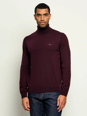 Lacoste Wełniany golf | Regular Fit bordowy
