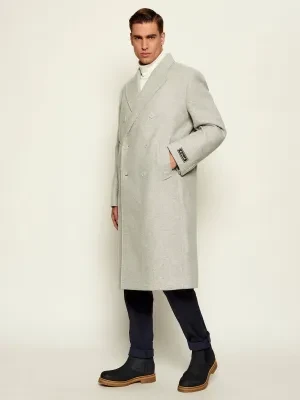 Lacoste Wełniany płaszcz