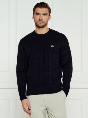 Lacoste Wełniany sweter | Classic fit granatowy